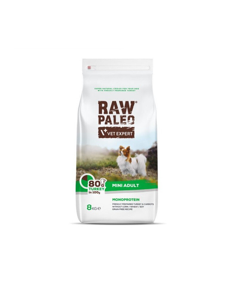 VetExpert Raw Paleo Heathy teraviljavaba koeratoit väikest tõugu täiskasvanud koertele kalkuniga, 8kg цена и информация | Koerte kuivtoit ja krõbinad | hansapost.ee