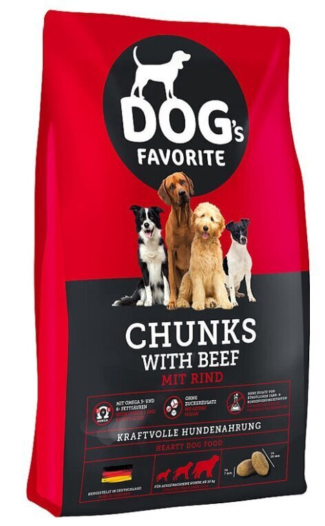 Happy Dog Dog's Favorit Chunks kõikidele koeratõugudele veiselihaga, 15 kg цена и информация | Koerte kuivtoit ja krõbinad | hansapost.ee