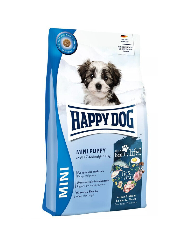Happy Dog Fit&Vital Mini Puppy noortele koertele kodulinnu- ja lambalihaga, 10 kg hind ja info | Koerte kuivtoit ja krõbinad | hansapost.ee