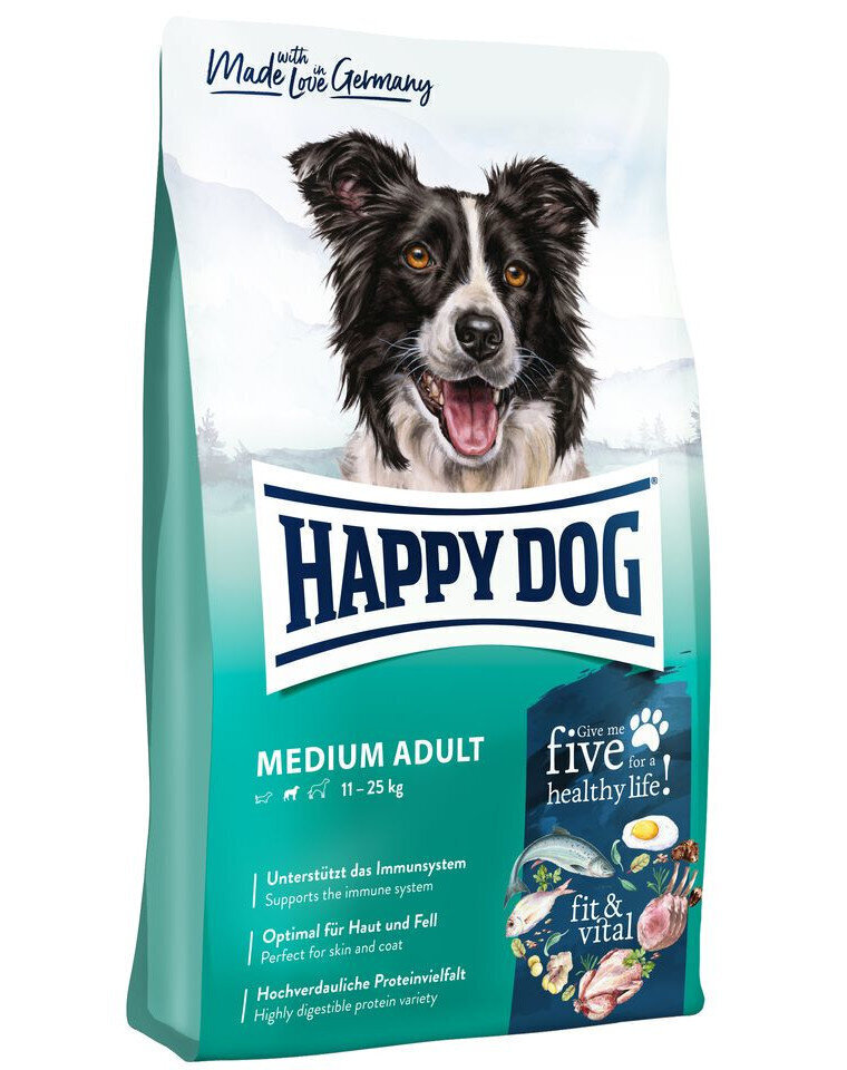 Happy Dog Supreme Fit&Vital Medium Adult keskmise suurusega tõugu koertele kodulinnu- ja lambalihaga, 12 kg цена и информация | Koerte kuivtoit ja krõbinad | hansapost.ee