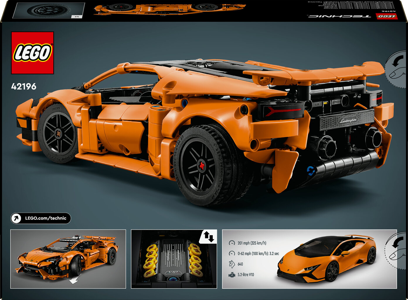 42196 LEGO® Technic Lamborghini Huracán Tecnica, oranž цена и информация | Klotsid ja konstruktorid | hansapost.ee