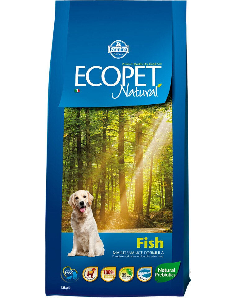 Farmina Ecopet Natural kõikidele koeratõugudele koos kalaga, 12 kg hind ja info | Koerte kuivtoit ja krõbinad | hansapost.ee