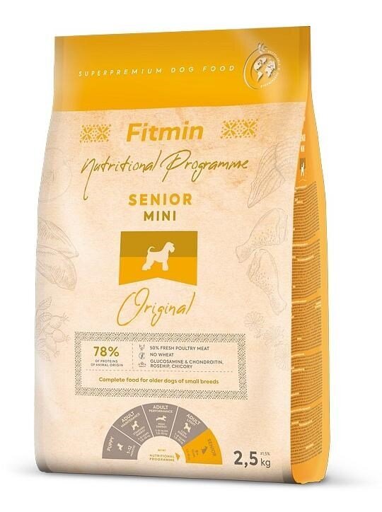 Fitmin Senior Mini vanematele koertele, 2,5 kg hind ja info | Koerte kuivtoit ja krõbinad | hansapost.ee