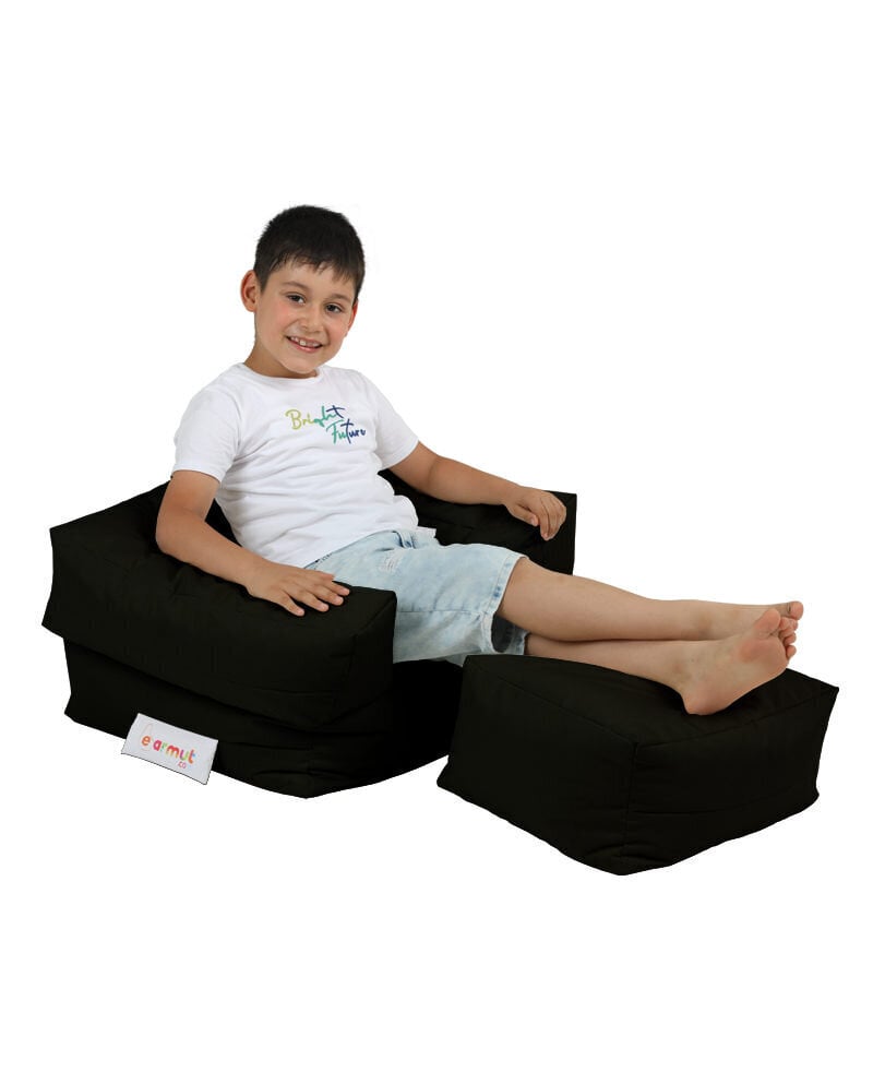 Kott-tool Kids Double Seat Pouf, must цена и информация | Kott-toolid, tumbad, järid | hansapost.ee