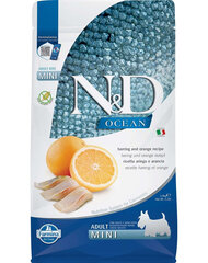 Farmina N&D Ocean Dog корм для собак мелких пород с сельдью и апельсинами, 2,5 кг цена и информация | Сухой корм для собак | hansapost.ee