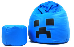 Кресло-мешок NORE Smiley XL с пуфом, синее цена и информация | Детские диваны, кресла | hansapost.ee