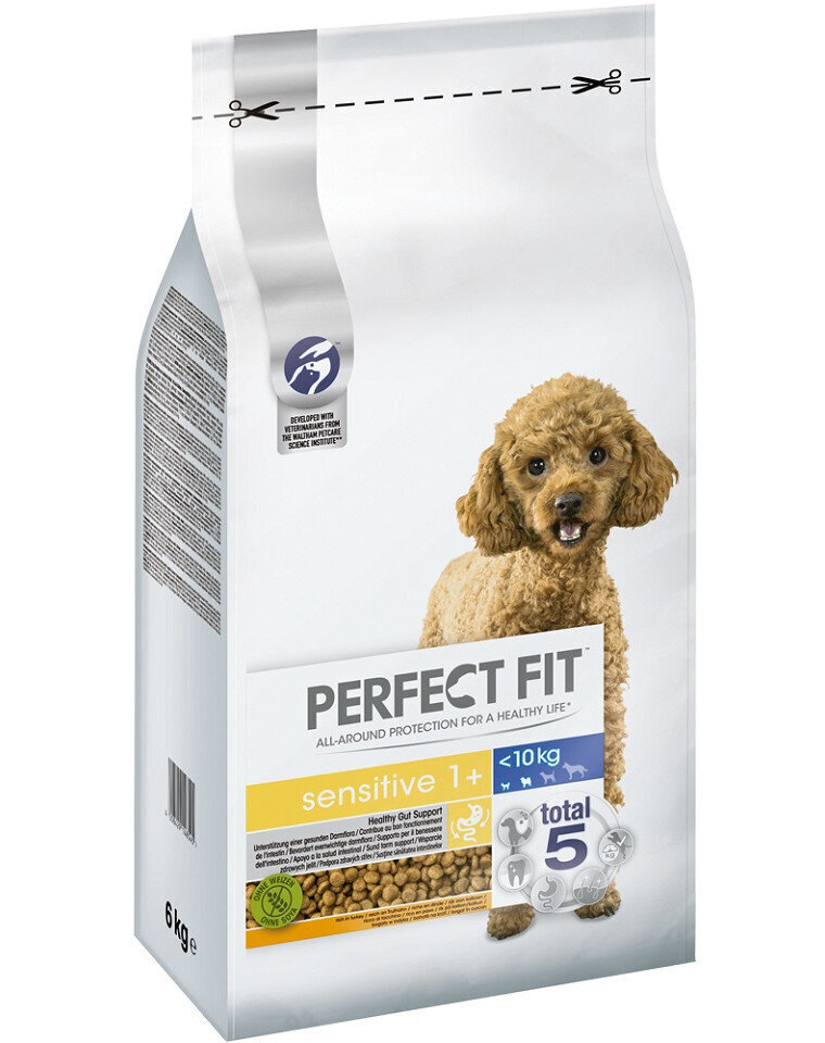 Perfect Fit Sensitive 1+ väikest tõugu koertele kalkuniga, 6 kg hind ja info | Koerte kuivtoit ja krõbinad | hansapost.ee