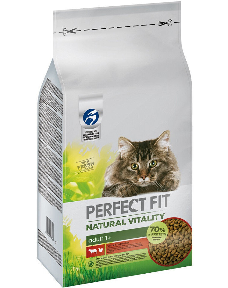 Perfect Fit Natural Vitality kassitoit veise- ja kanalihaga, 6 kg hind ja info | Kassi kuivtoit ja kassikrõbinad | hansapost.ee