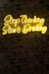 Wallity seinadekoratsioon Stop Thinking Start Drinking, 34 cm цена и информация | Детали интерьера | hansapost.ee