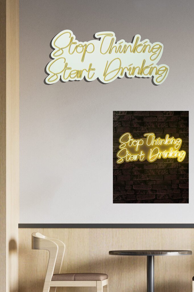 Wallity seinadekoratsioon Stop Thinking Start Drinking, 34 cm цена и информация | Sisustuselemendid | hansapost.ee