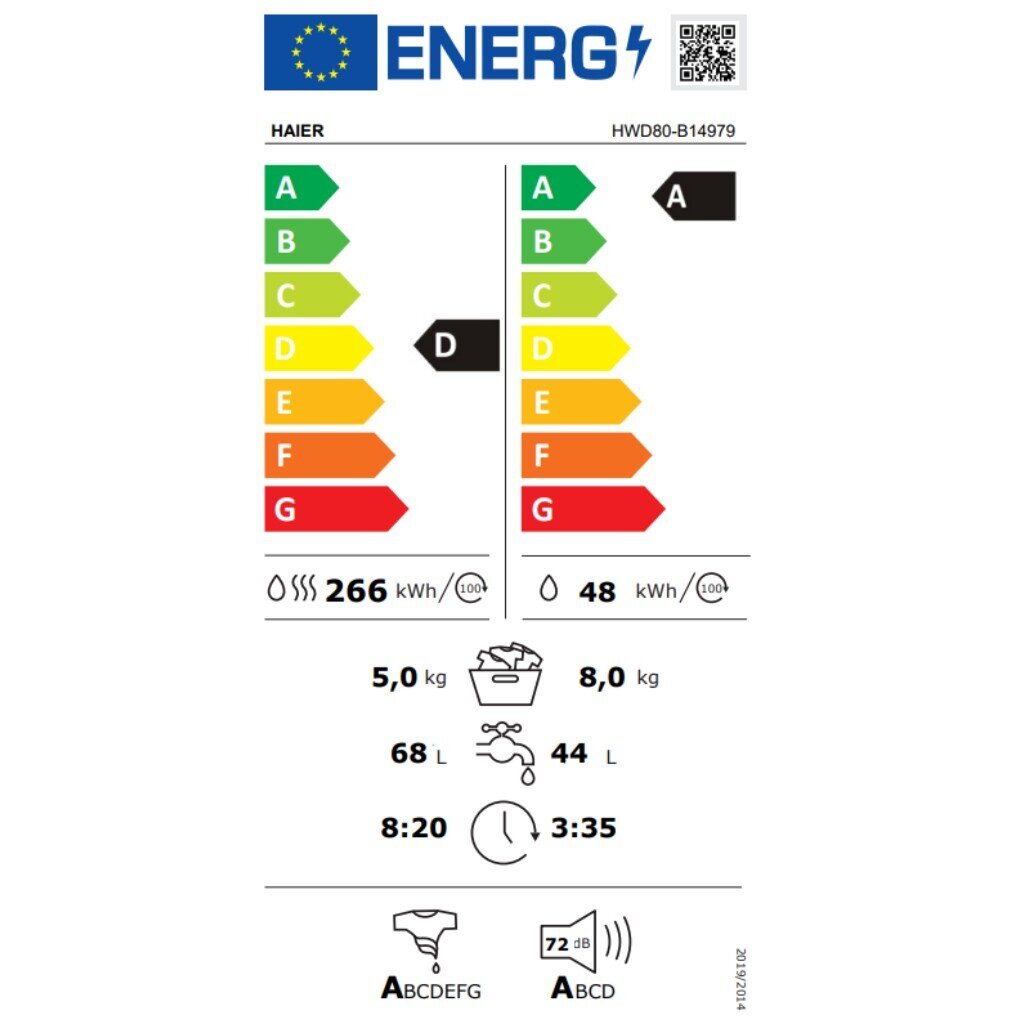 Haier HWD80-B14979 hind ja info | Pesumasinad | hansapost.ee