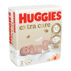 Mähkmed Huggies Extra Care 2 (3-6 kg), 24 tk hind ja info | Mähkmed, riidest mähkmed | hansapost.ee