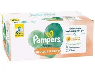 Pampers Harmonie Protect & Care Niisked Beebisalvrätid, 9 Pakki цена и информация | Влажные салфетки | hansapost.ee