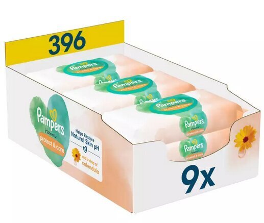 Pampers Harmonie Protect & Care Niisked Beebisalvrätid, 9 Pakki цена и информация | Niisked salvrätikud lastele | hansapost.ee