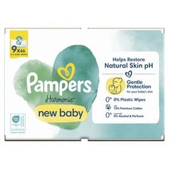 Pampers Harmonie New Baby Niisked Beebisalvrätid, 9 Pakki hind ja info | Niisked salvrätikud lastele | hansapost.ee