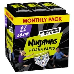 Ночные подгузники-трусики Pampers Ninjamas Space, 60 штук, 17-30 кг цена и информация | Пеленки | hansapost.ee