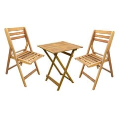Rõdukomplekt FERDY laud ja 2 tooli цена и информация | Комплекты уличной мебели | hansapost.ee