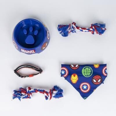 Mänguasja- ja hoolduskomplekt koertele Cerda For Fan Pets Captain America Avengers, sinine hind ja info | Koerte kaelarihmad ja traksid | hansapost.ee