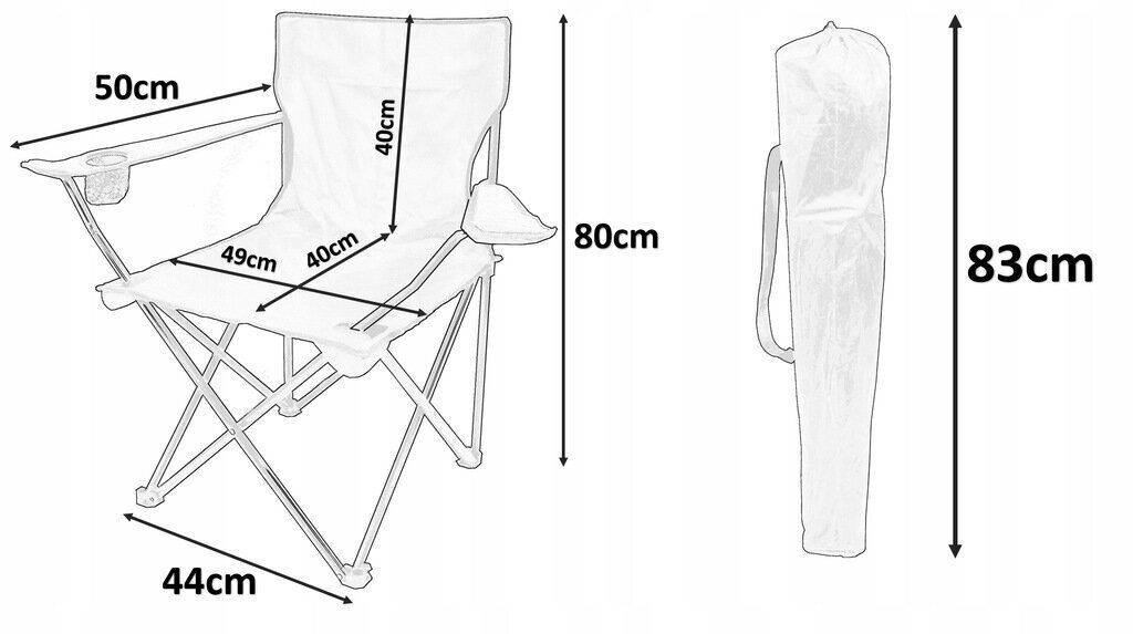 Kokkupandav tool, 50x50x80 cm, sinine цена и информация | Aiatoolid, rõdutoolid | hansapost.ee