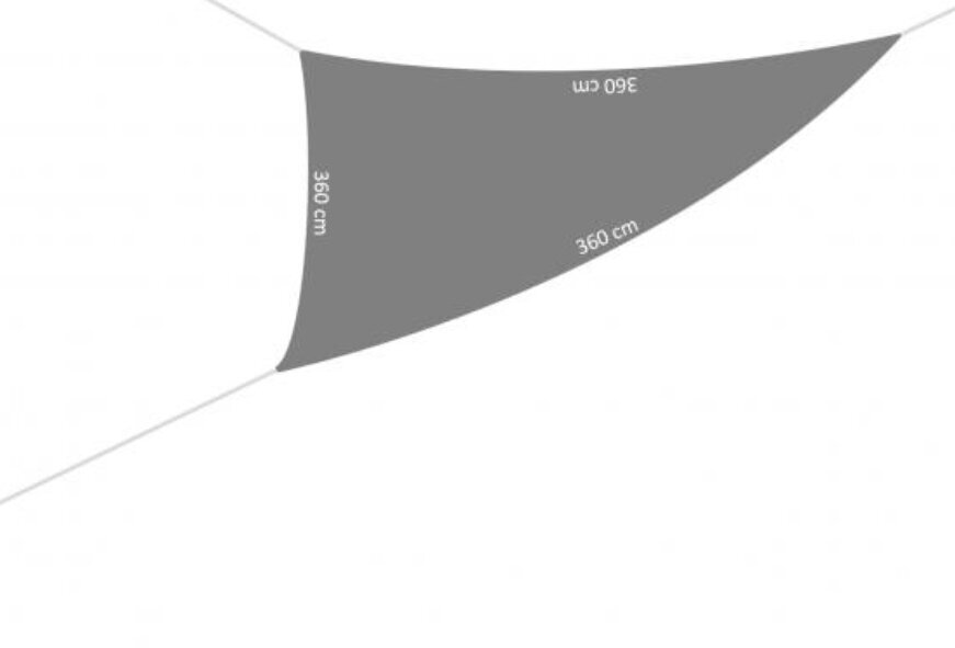 Kolmnurkne päikesvari, 3,6x3,6x3,6 m, hall цена и информация | Päikesevarjud ja markiisid | hansapost.ee