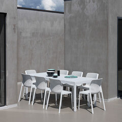 Aialaud Nardi Rio100 x 210/280 x 76 cm, valge price and information | Garden tables | hansapost.ee