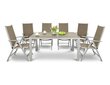 Aiamööbli komplekt Sydney, laud + 6 tooli, pruun/hall цена и информация | Välimööbli komplektid | hansapost.ee