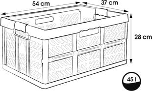 Kokkupandavat kast, 45 l, hõbehall цена и информация | Корзины и ящики для хранения | hansapost.ee