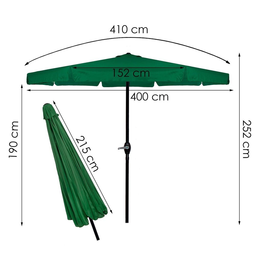 Aia vihmavari Springos GU0031 400 cm hind ja info | Päikesevarjud ja markiisid | hansapost.ee