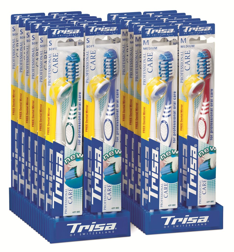 Keskmise kõvadusega hambahari Professional Care Trisa, 1 tk цена и информация | Hambaharjad, hampapastad ja suuloputusvedelikud | hansapost.ee