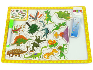 Магнитная доска с динозаврами, мел, моющийся маркер цена и информация | Развивающие игрушки для детей | hansapost.ee