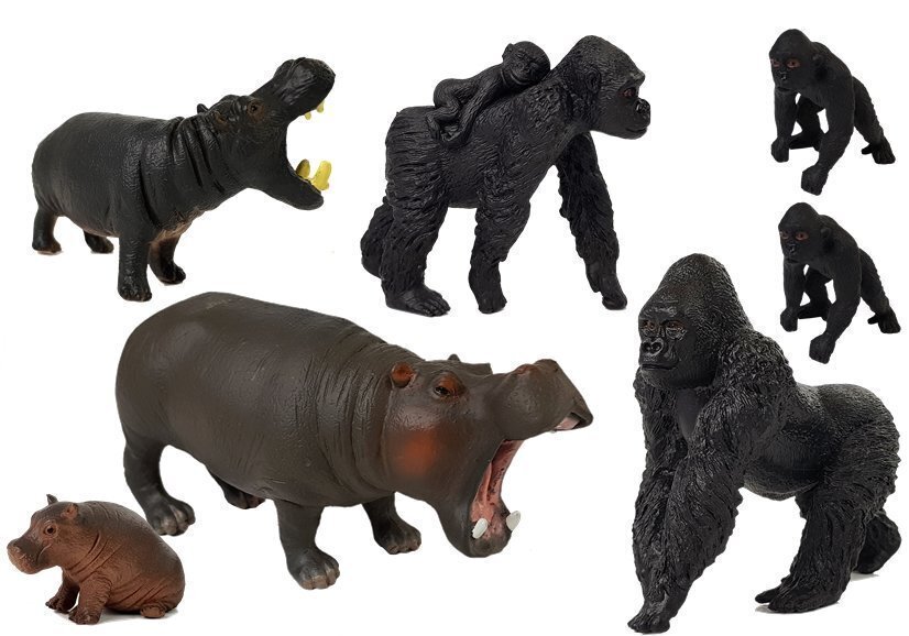 Kujukeste komplekt Loomad Safari jõehobud Gorillad hind ja info | Mänguasjad tüdrukutele | hansapost.ee