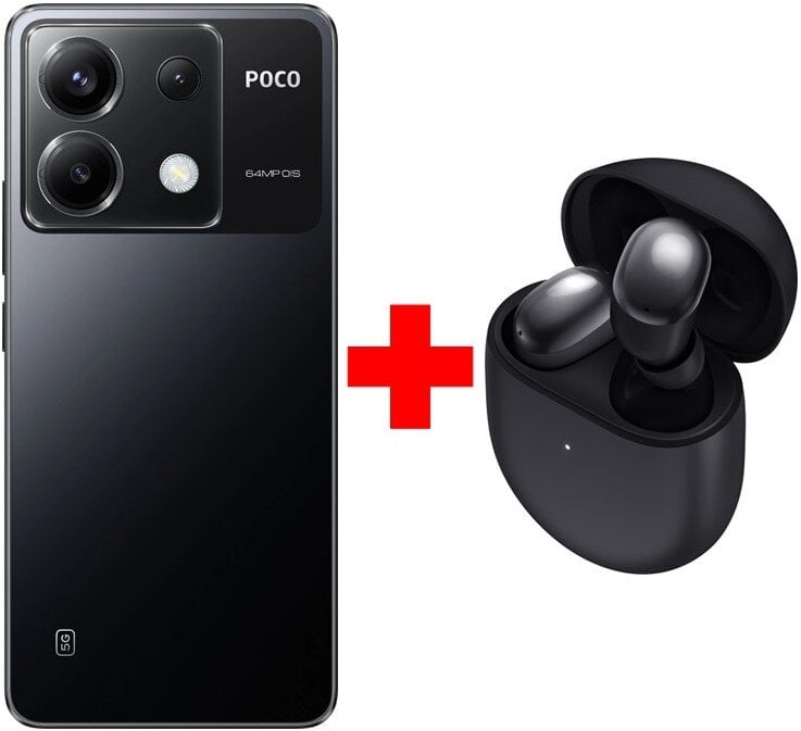 Poco X6 5G 8/256 Black + Xiaomi Redmi Buds 4 Black цена и информация | Telefonid | hansapost.ee