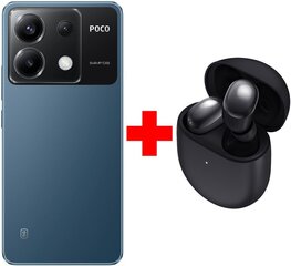 Poco X6 5G 8/256 Blue + Xiaomi Redmi Buds 4 Black hind ja info | Telefonid | hansapost.ee