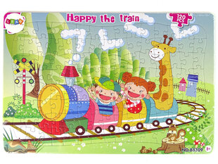Õpetlik pusle Happy Train, 120tk hind ja info | Arendavad laste mänguasjad | hansapost.ee