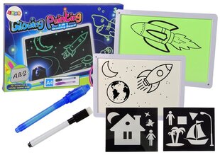 Доска для рисования с подсветкой, светящаяся краска, планшет 2 в 1, А4 цена и информация | Развивающие игрушки для детей | hansapost.ee