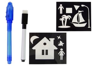Доска для рисования с подсветкой, светящаяся краска, планшет 2 в 1, А4 цена и информация | Развивающие игрушки для детей | hansapost.ee