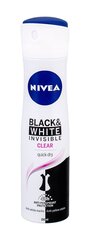 Nivea Black & White Invisible Clear антипреспирант 150 мл цена и информация | Дезодоранты | hansapost.ee