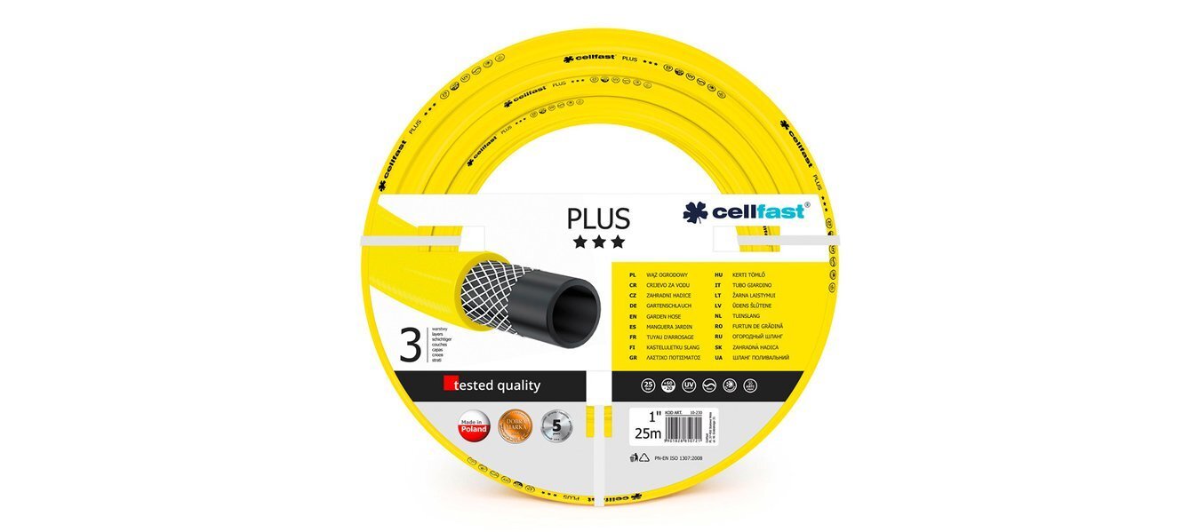 Cellfast PLUS voolik, 25 m, 19 mm (3/4") цена и информация | Niisutussüsteemid, kastmisvoolikud ja kastekannud | hansapost.ee