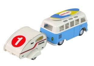 Комплект транспортных средств Синий автобус с прицепом для кемпинга цена и информация | Игрушки для мальчиков | hansapost.ee
