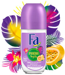 Rulldeodorant FA Brazilian Vibes Ipanema Nights Maracuja Night Jasmine Scent 50 ml hind ja info | Deodorandid | hansapost.ee