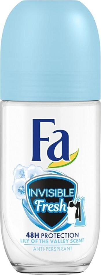 Rulldeodorant Fa Invisible Fresh, 50 ml цена и информация | Deodorandid | hansapost.ee