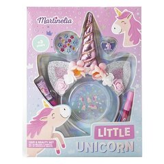 Martinelia kosmeetikakomplekt Little Unicorn lastele: huuleläige, 3 tk. + juukseaksessuaar + kleebised hind ja info | Laste ja ema kosmeetika | hansapost.ee