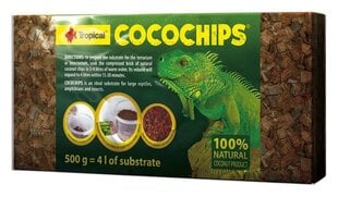 Tropical Cocochips kookoslaastude substraat, 500 g цена и информация | Товары для экзотических животных | hansapost.ee