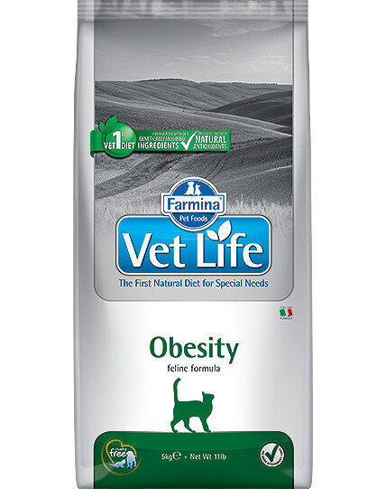 Farmina Vet Life Cat Obesity kuivtoit kassidele koos kanaga, 10 kg цена и информация | Kassi kuivtoit ja kassikrõbinad | hansapost.ee