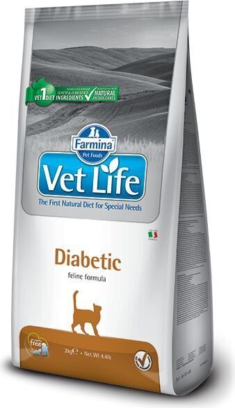 Farmina Vet Life Diabetic kuivtoit kassidele koos kanaga, 2 kg цена и информация | Kassi kuivtoit ja kassikrõbinad | hansapost.ee