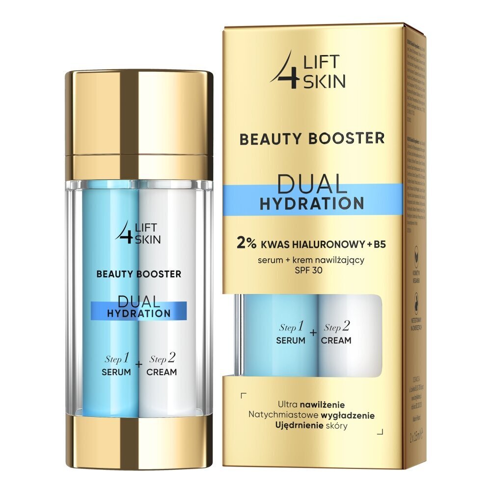 Näohoolduskomplekt Lift 4 Skin Beauty Booster Dual Hydration naistele: 2% hüaluroonhappe B5 seerum, 15 ml + niisutav näokreem SPF30, 15 ml цена и информация | Näokreemid | hansapost.ee