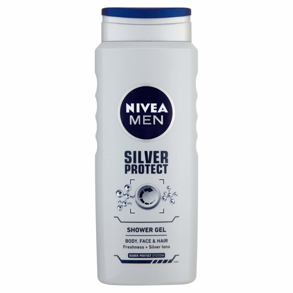 Dušigeel-šampoon Nivea Men Silver Protect meestele 500 ml цена и информация | Dušigeelid, õlid | hansapost.ee