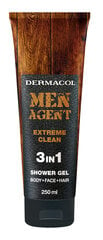 Dušigeel Dermacol Men Agent Extreme Clean 3 in 1 meestele 250 ml hind ja info | Dušigeelid, õlid | hansapost.ee