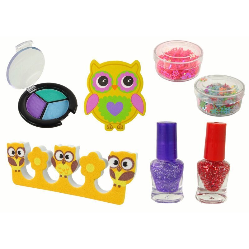 Laste ilukomplekt LeanToys Owl Nail Art Makeup Set, 1 tk hind ja info | Laste ja ema kosmeetika | hansapost.ee