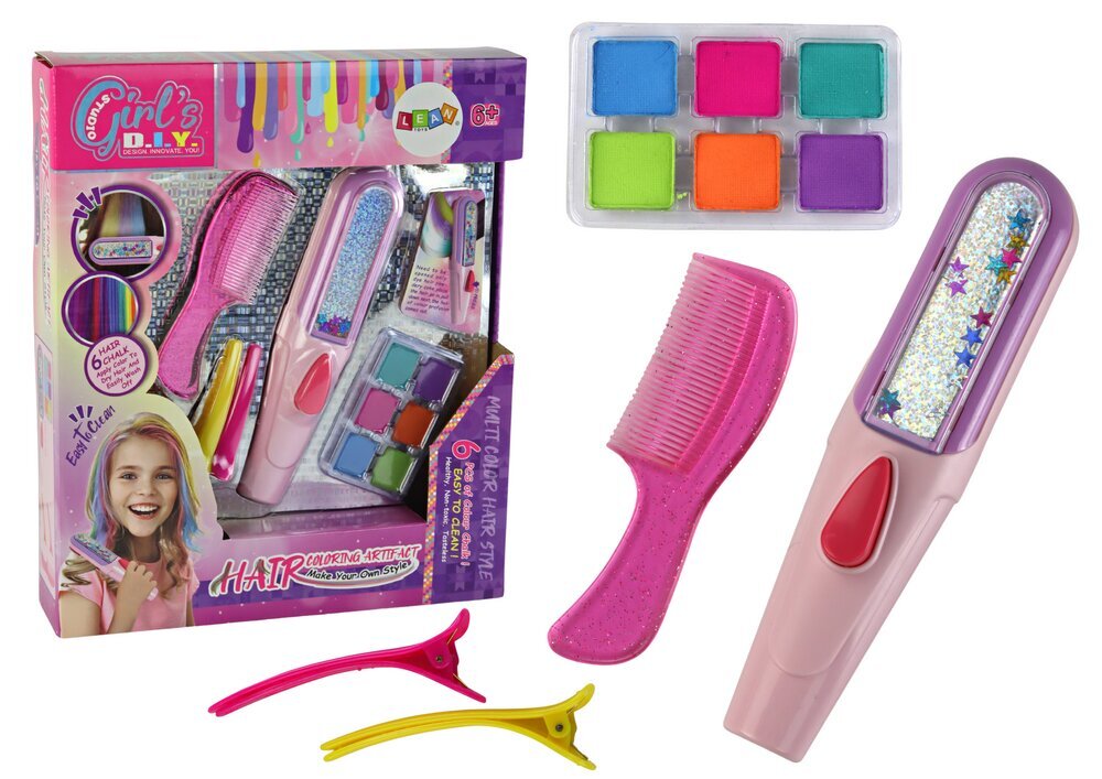 Laste ilukomplekt LeanToys Hair Painting Set Beauty Set Accessories, 1 tk hind ja info | Laste ja ema kosmeetika | hansapost.ee